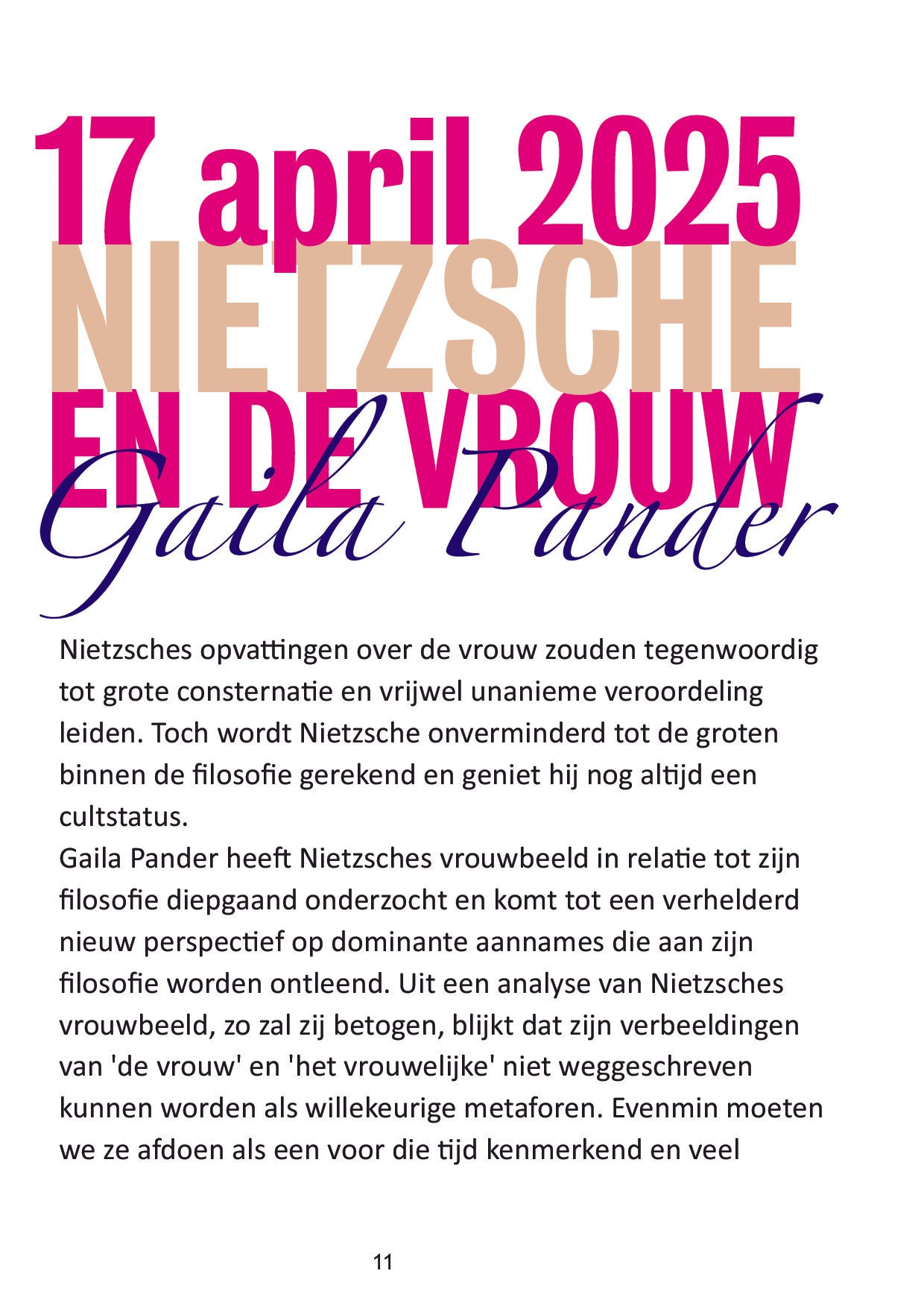 1) Voorjaarsprogramma 2025. Reserveer nu!