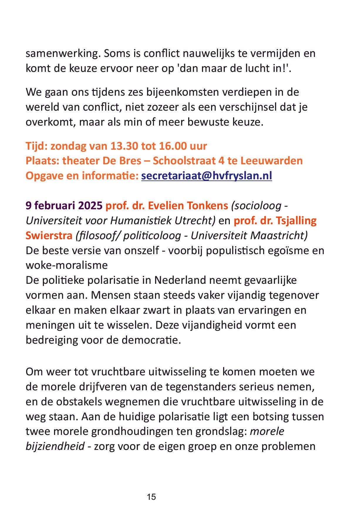 1) Voorjaarsprogramma 2025. Reserveer nu!