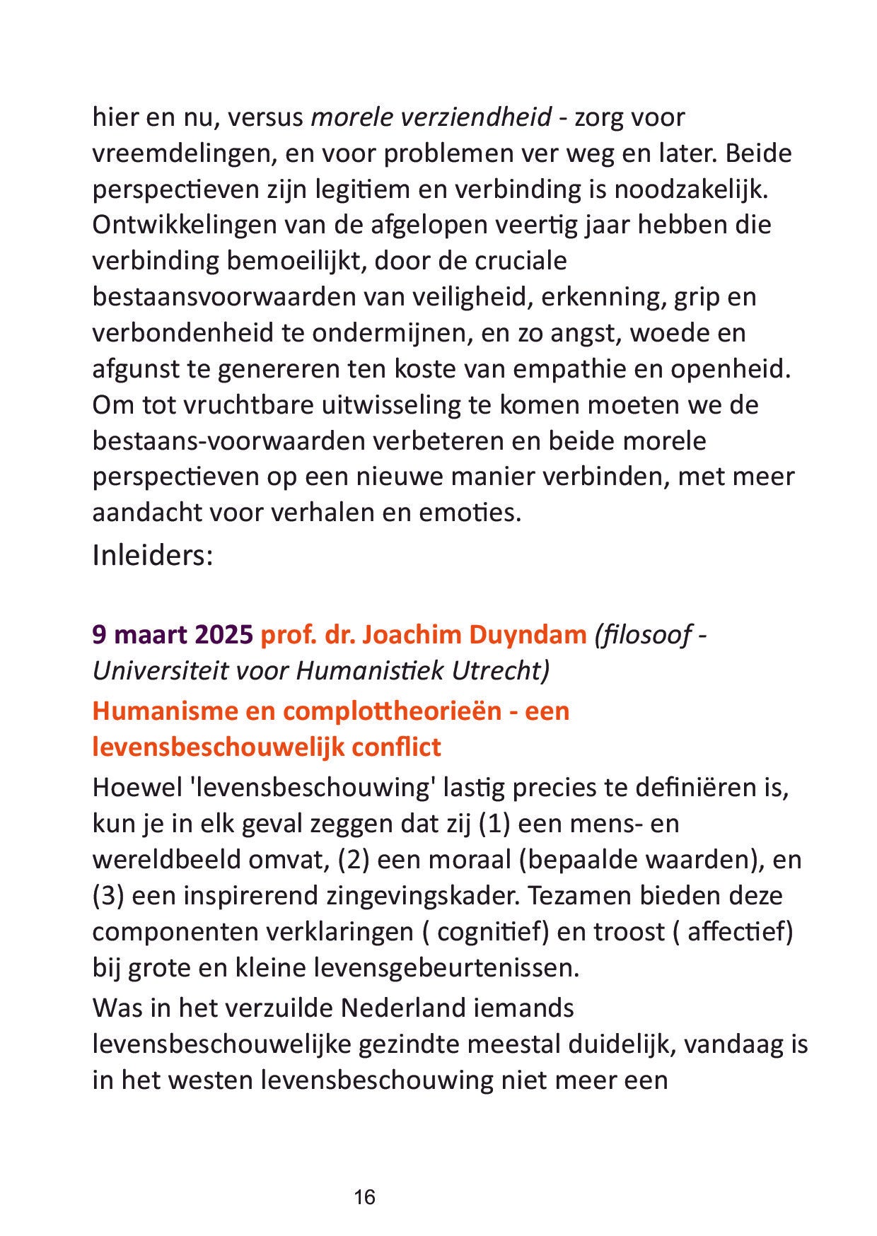 1) Voorjaarsprogramma 2025. Reserveer nu!